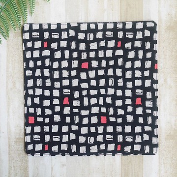 限量訂製款=日本純棉手帕=幾何風=隨興方格=個性墨黑(共3色)
