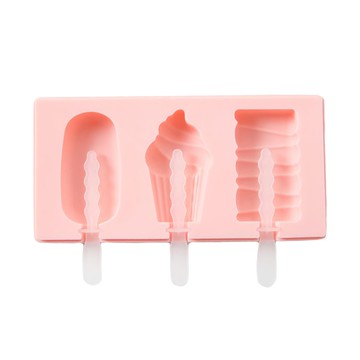 神崎家居 矽膠冰棒模具 附蓋 甜筒冰棒  1個  粉色