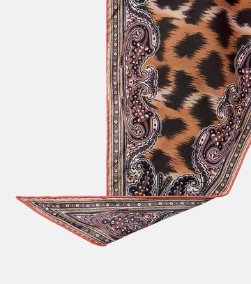 Etro Rombetto leopard-print silk scarf