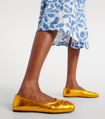 Marni Little Bow leather ballet flats