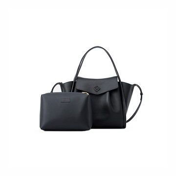 純色皮革褶皺手提袋 - 中號  免運 新年