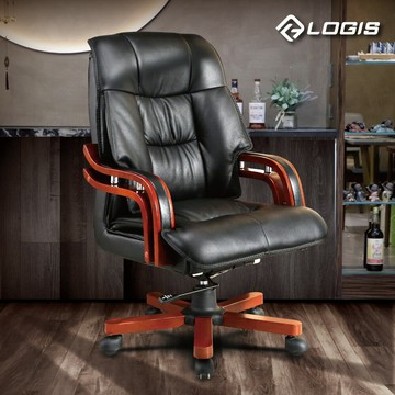 辦公椅/電腦椅/皮椅 阿古列斯真皮主管辦公椅【LOGIS邏爵】【DIY-629】