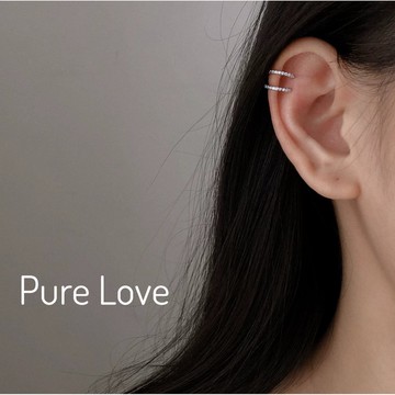 Pure Love樂芙 /正韓 銀飾【S925純銀】E0390簡約純銀鋯石小圈圈耳夾 耳骨夾 / 金 銀