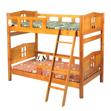 Homelike 喜家居圓柱雙層床(2252) 實木