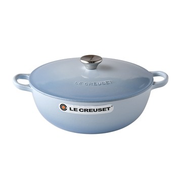 LE CREUSET 琺瑯鑄鐵媽咪鍋 炒鍋 湯鍋 燉鍋 26cm 4.1L 海岸藍 法國製