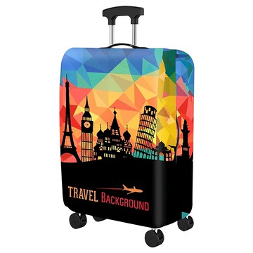 城市漫遊 彈力行李箱套 L 名勝剪影  旅行箱套
