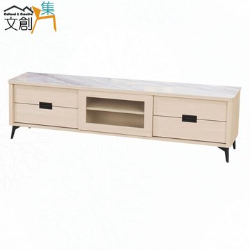 文創集 力斯6尺岩板推門四抽電視櫃