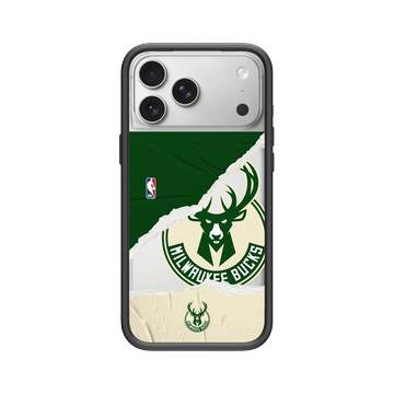 iPhone 17 Pro Max Mod NX -邊框背蓋組合 (相機按鈕) 黑 - NBA - 熱血系列-密爾瓦基公鹿 Milwaukee Bucks - Sweat and Tears