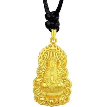 紫南宮過爐開光🙏🏻七月初更新-新品金色項鏈銀色金色吊墜男女金色觀音菩薩金色墜子素金色掛墜潮 VEFL