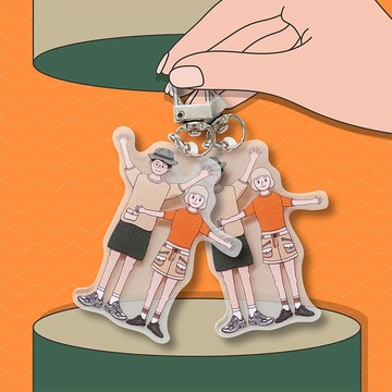 【客製】人像似顏繪 | 壓克力鑰匙圈 | 含繪製及手機桌布電子檔