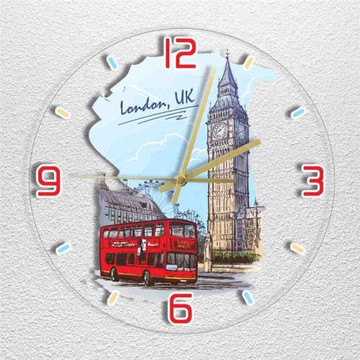 跨境LED燈透明掛鐘 紀念廣場大本鐘倫敦藝術彩色時鐘英國旅游裝飾