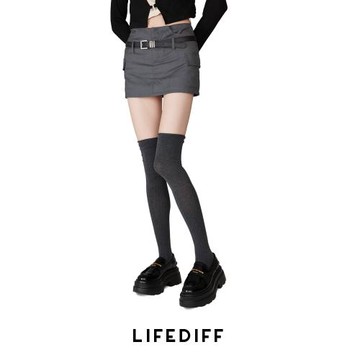 過膝襪女深灰色春秋款大腿襪子顯瘦長筒過膝蓋防滑堆堆長襪辣妹風