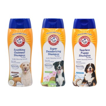 美國ARM&HAMMER鐵鎚牌-深層潔淨/亮澤保濕/抗敏控油沐浴露 20oz/591ml x2入組 (購買第二件贈送寵物玩具x1包)