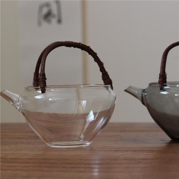 天久璃匠提梁藤編公杯壺家用復古耐熱玻璃電陶爐可用