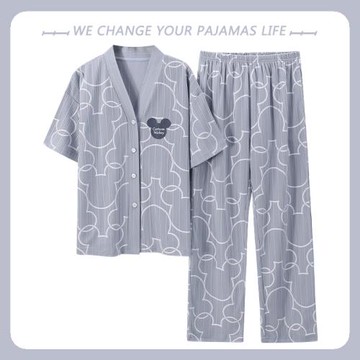 高級感純棉睡衣女夏季短袖長褲兩件套2025年新款可愛家居服春秋天