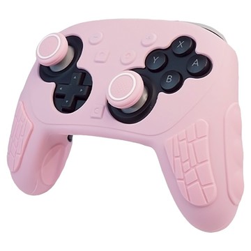 AKiTOMO 阿吉托摩 Switch2 PRO 全粉手把套 + 白圈搖桿帽  櫻花粉  1套  AKSW-399
