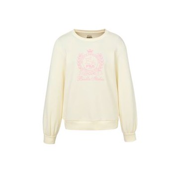 FILA官方直營 圓領T恤-米白 5TEY-5013-IV