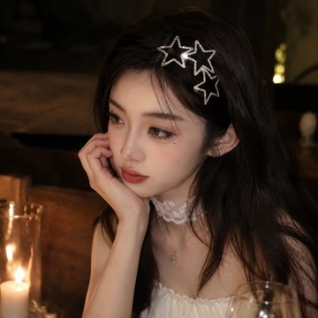 新上架👉閃鑽星星髮夾 女韓系高級感少女心頭飾小眾設計感拍照氛圍感髮飾交換禮物 送朋友禮物