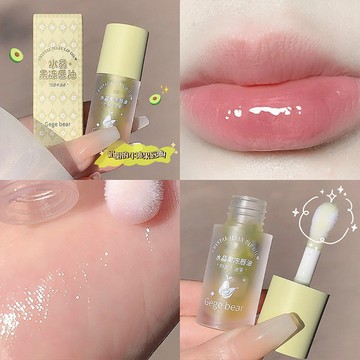 gegebear戈戈小熊水晶果凍唇油淡化唇紋滋潤補水唇蜜跨境化妝美妝