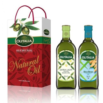 Olitalia 奧利塔 精純橄欖油1000ml+玄米油1000ml禮盒組
