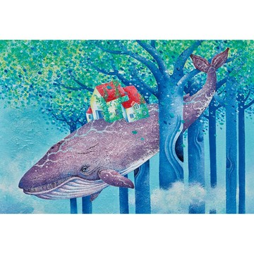 【拼圖貓】愛樂絲 - 畫作系列-查理宛豬 森之鯨 台灣製 300片夜光拼圖 AKS3-014