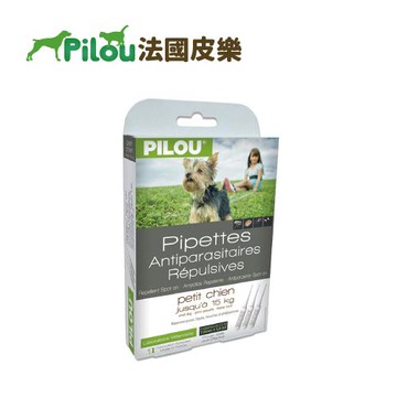 Pilou 法國皮樂 第二代升級Picaridin-非藥用防蚤蝨滴劑-幼小犬-5個月以上到5kg以下成犬(老狗虛弱狗適用)