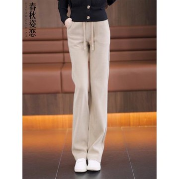 雪尼爾窄版闊腿褲女秋冬季新款爆款高腰加絨休閑長褲燈芯絨直筒褲