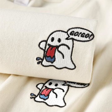 重磅可愛印花短袖寬松圓領刺繡