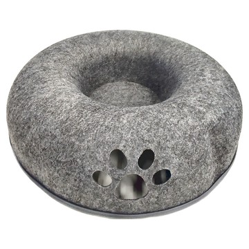 舒適羊毛氈可拆式多用甜甜圈隧道貓窩 1.1kg  60 x 60 x 28cm  灰色  1個