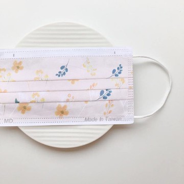 【無藏】柑橘色-小黃花/成人醫療口罩/5入裝/10入盒/50入盒裝/MD