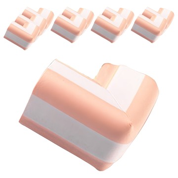 vanibaby 雙色加厚安全防撞角 NBR材質防護 凸點加厚 碰撞回彈迅速  55 x 14 x 35mm  粉色  10個