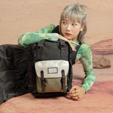 【DOUGHNUT】馬卡龍14吋後背包 #黑x石板綠 D010JM2-0352-F