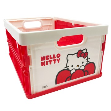 Sanrio 三麗鷗 Hello Kitty PP摺疊收納籃  30 x 21 x 14cm  紅色  1個
