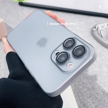 新款簡約純色全包鏡頭膜適用蘋果15Promax親膚磨砂iphone16pro手機殼14p輕薄裸機手感13時尚男女12防塵網硬殼