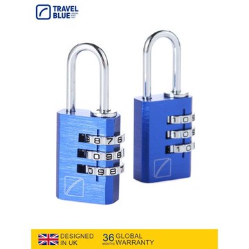 英國TravelBlue/藍旅 箱包鎖旅行行李鎖柜子鎖門鎖掛鎖三位密碼鎖