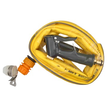 多用途強勁高壓洗車水槍套組 三層耐壓防凍水管  5m  黃色 + 黑色 + 白色