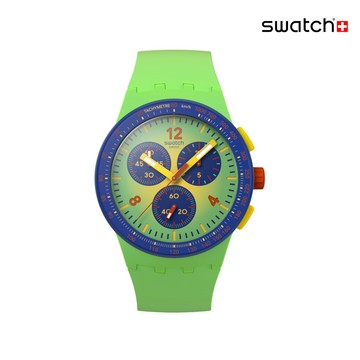 Swatch FLOWING FRESHLY 經典手錶/男錶/女錶/瑞士製造 SUSG101 (42mm)【官方旗艦店】