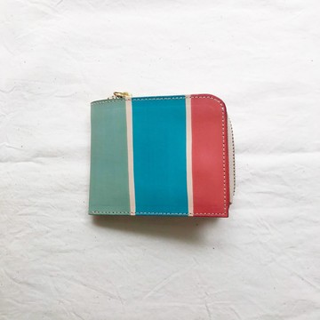 【如是著物】植鞣革短夾｜4卡｜分離式零錢袋｜茄芷袋傳統三色