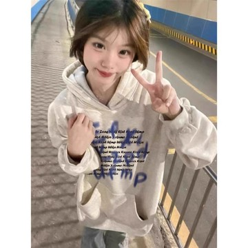 已售9642件💖赤道少女 純棉連帽衛衣 帽t 薄衛衣 長袖上衣 oversize 帽t 潮流衣服 ins風 刷毛 圖案