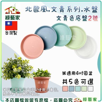 【綠藝家】北歐風 文青系列水盤2號 適用4吋圓盆 底盤 布丁盆專用水盤 多肉盆水盤