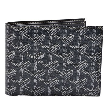 GOYARD 經典滿版LOGO手工帆布摺疊短夾(灰色)