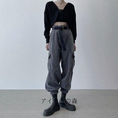 ボトムス カーゴパンツ スポーティ ヒップホップ ダンス 衣装 韓国ファッション ストリート風 個性的 服 原宿系 レディース パンツ 通販 Lineポイント最大get Lineショッピング