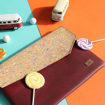 軟木文件手拿包 海軍藍