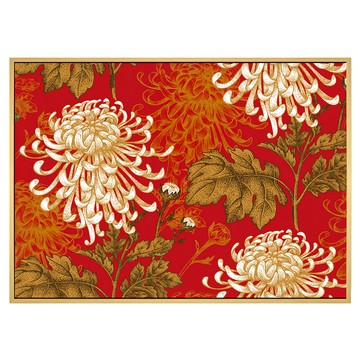 BOLUO GALLERY 菠蘿選畫所 菊花 富麗堂皇 掛畫 BFRG3409D  30 x 40cm  木色