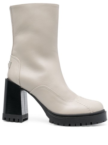 Furla - Climb leather ankle boots - women - Calf Leather/Fabric/Rubber/Calf Leather - 37 - Grey