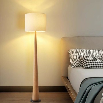 免運 可開票 燈具 落地燈 立燈 檯燈 立式燈 日式北歐客廳臥室大型落地燈ins創意設計感大氣侘寂風實木色燈具 快速出貨DDD1111