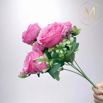 以後都走花路吧🌷快速出貨【Floral M】花中之王牡丹花豔麗粉仿真花花材（1入組）