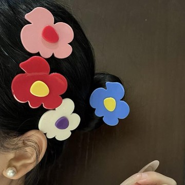 🍊台北出貨🍊Orange 可開發票 花朵髮夾女可愛甜美鴨嘴髮卡前額劉海夾側邊碎髮邊夾髮飾