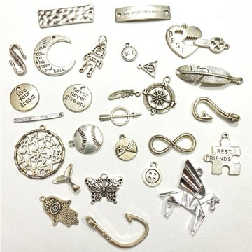 【花尋飾品】古銀配件 合集 鋅合金 復古吊飾 橫排 吊飾 書籤 復古掛飾 Traveler's Notebook