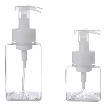 小麥購物 泡沫慕斯按壓起泡瓶/洗手洗面乳分裝瓶2件組 L2462 250ml + 400ml  1件  透明色